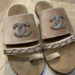 Chanel soft pink slides Made in Italy size 39 1/2